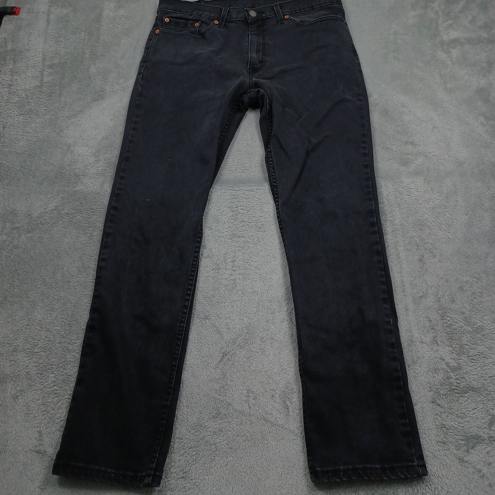 Levis 511 Jeans Mens 34x32 Black Denim Slim Fit Distressed Pockets Cotton
